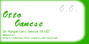 otto oancse business card